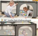 Comomy Laufgitter Kinder Absperrgitter Spielgitter Krabbelgitter mit bunten Kugeln Bild 4