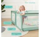 Comomy Laufgitter Baby Spielzaun Grün 200x160cm mit Zubehör Bild 3