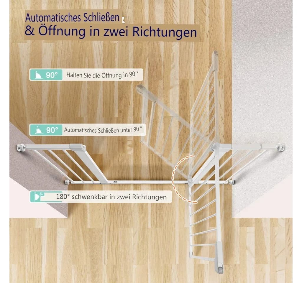 Einstellbares Babygitter aus Kunststoff in Schwarz und Weiß - Bild 4