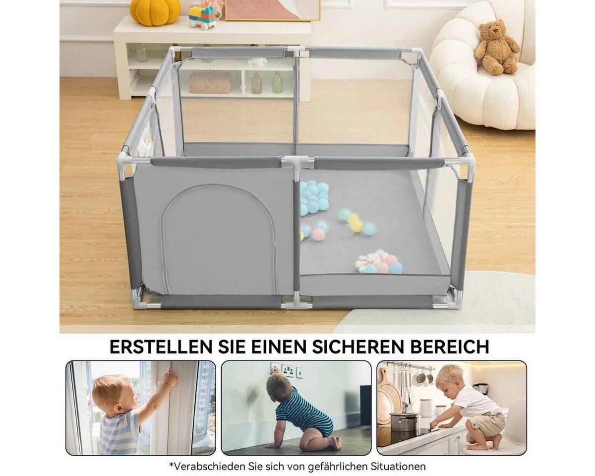 Comomy Laufgitter, Baby Krabbelgitter Schutzgitter Laufgitterzelt