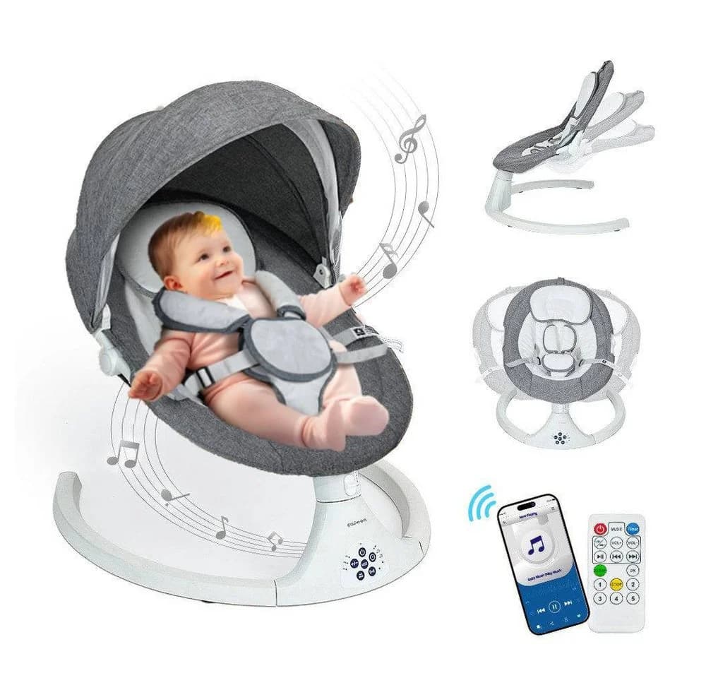 Insma Elektrische Babyschaukel 5 Gang mit Bluetooth und Fernbedienung - Bild 2