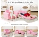 Insma Kindersofa Klappbar 2 in 1 Schlafsofa Rosa mit Seitentasche Bild 1