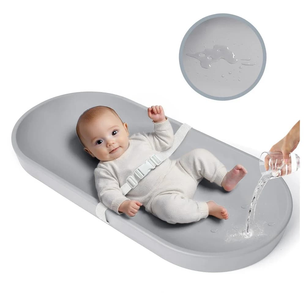 Comomy Wickelauflage Grau wasserdicht mit Sicherheitsgurt - Bild 2