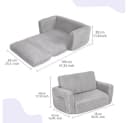 CAVEEN Kindersofa 2-in-1 Schlafsofa Grau mit Seitentaschen Bild 4