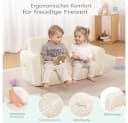 CAVEEN Kindersofa 2-in-1 Beige mit Seitentaschen Bild 3