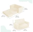 CAVEEN Kindersofa 2-in-1 Beige mit Seitentaschen Bild 4
