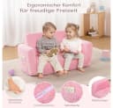 CAVEEN Kindersofa 2-in-1 Rosa Faltbar mit Liegefläche Bild 1