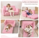 CAVEEN Kindersofa 2-in-1 Rosa Faltbar mit Liegefläche Bild 3