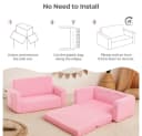 CAVEEN Kindersofa 2-in-1 Rosa Faltbar mit Liegefläche Bild 5