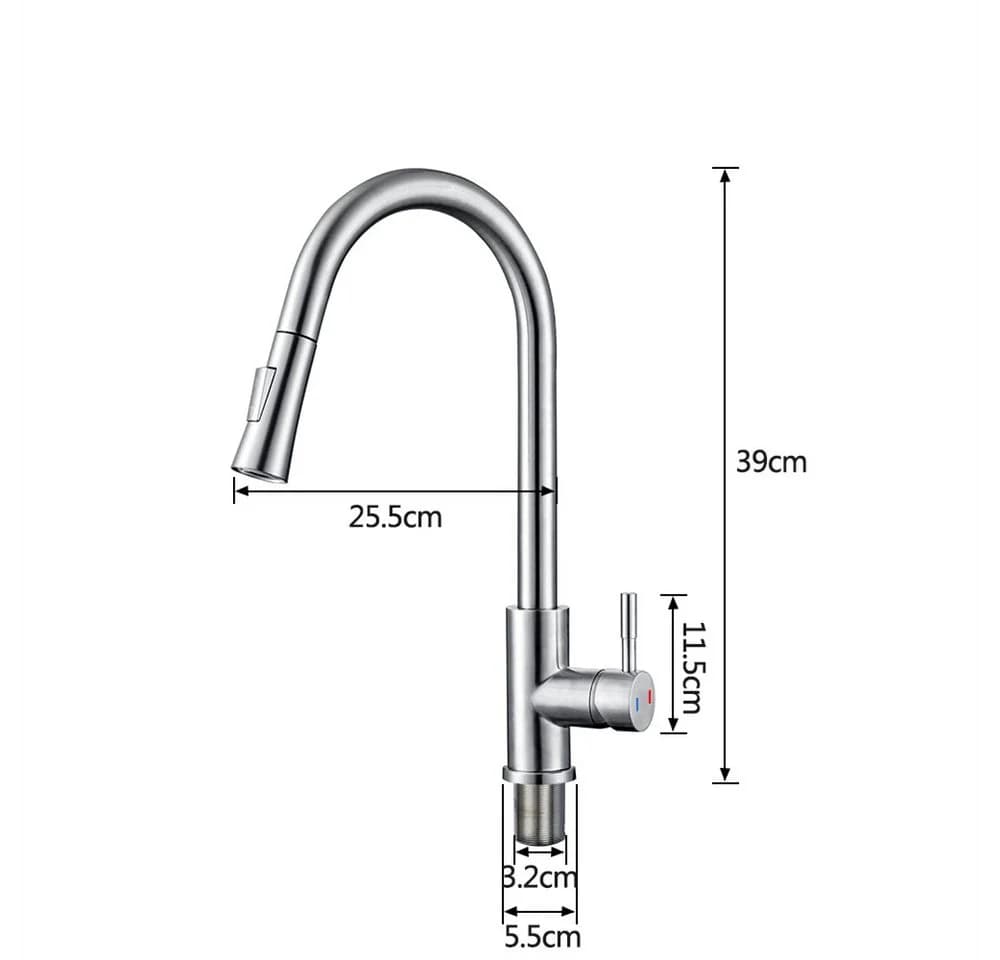 Insma Küchenarmatur 1-St Sensor mit Ausziehbrause Edelstahl 360° drehbar