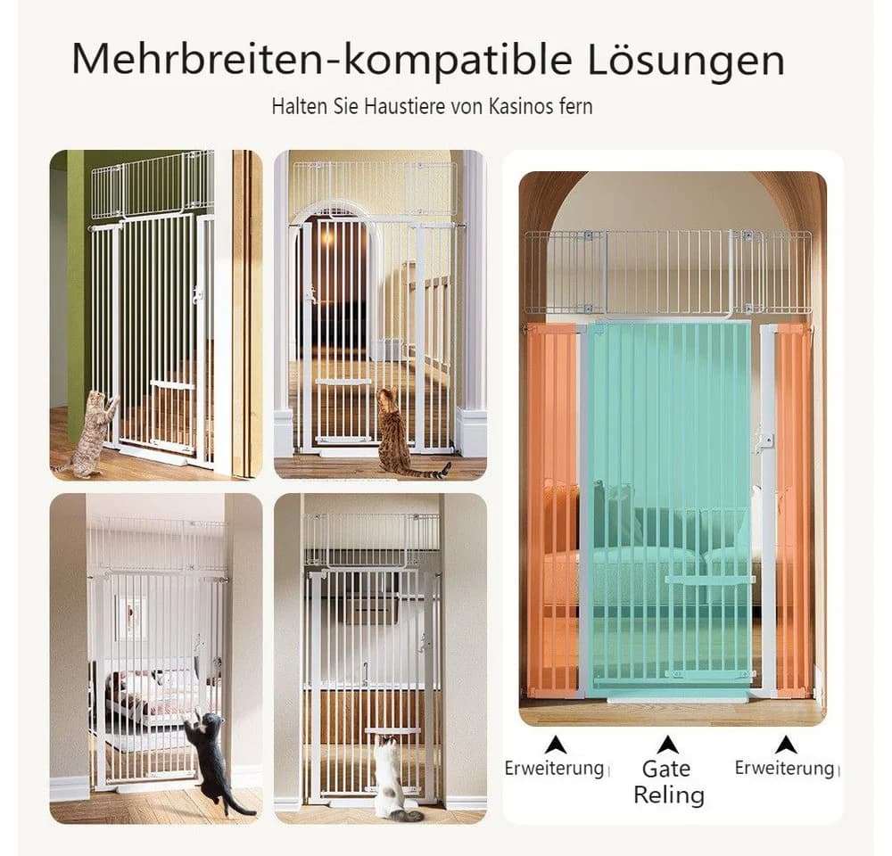 Comomy Treppenschutzgitter Katzengitter 180 cm mit Katzentür