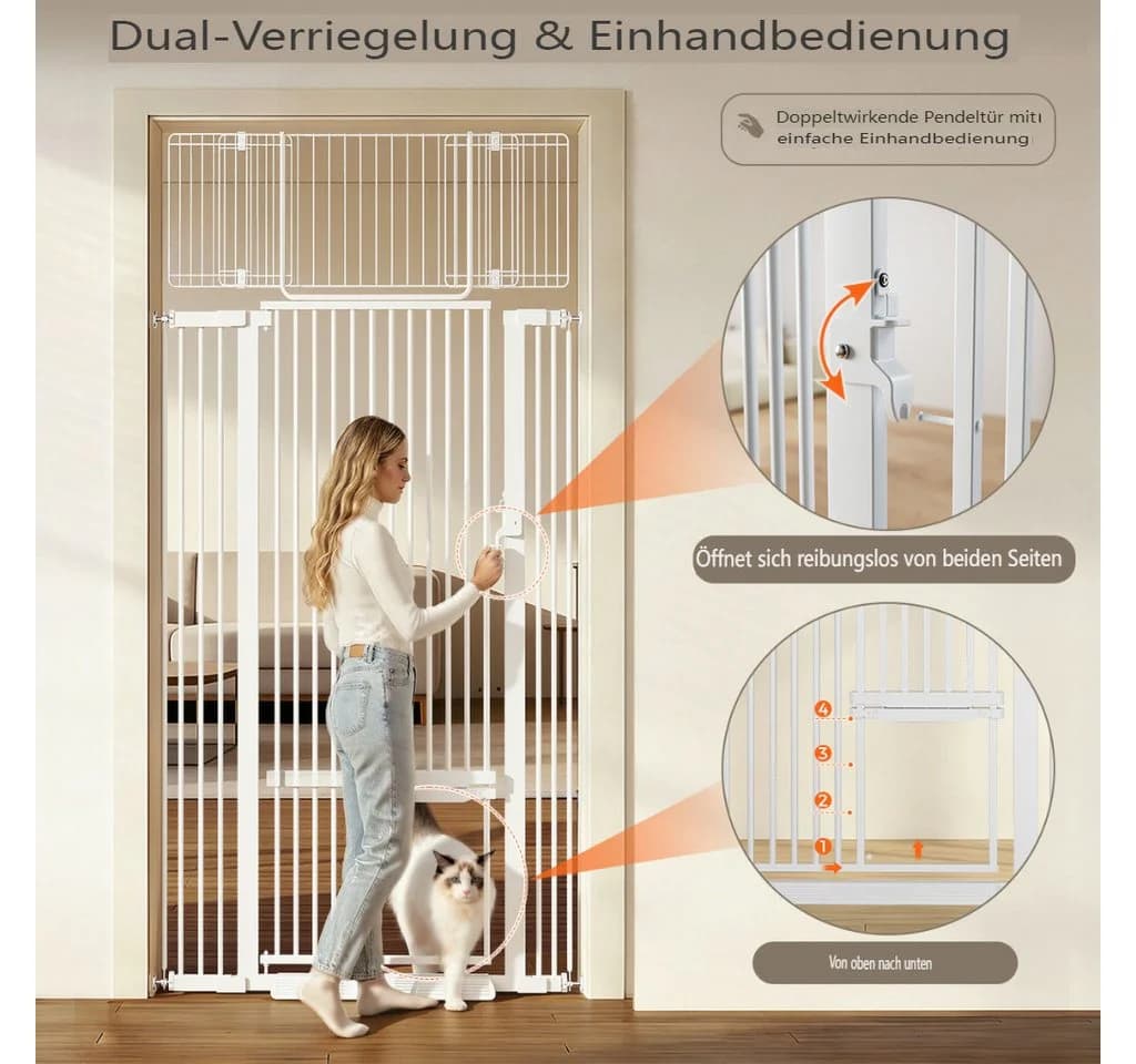 Comomy Treppenschutzgitter Katzengitter 180 cm mit Katzentür - Bild 3