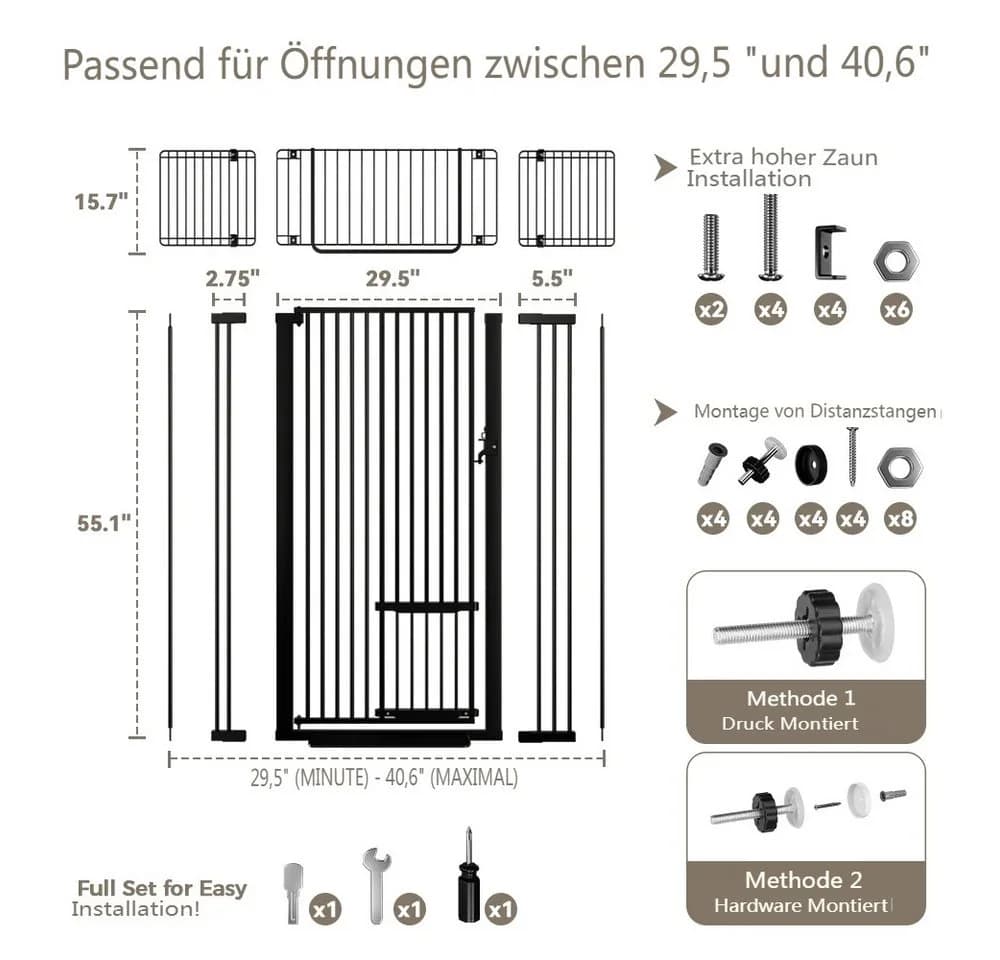 Comomy Treppenschutzgitter Katzengitter 180 cm - Bild 5
