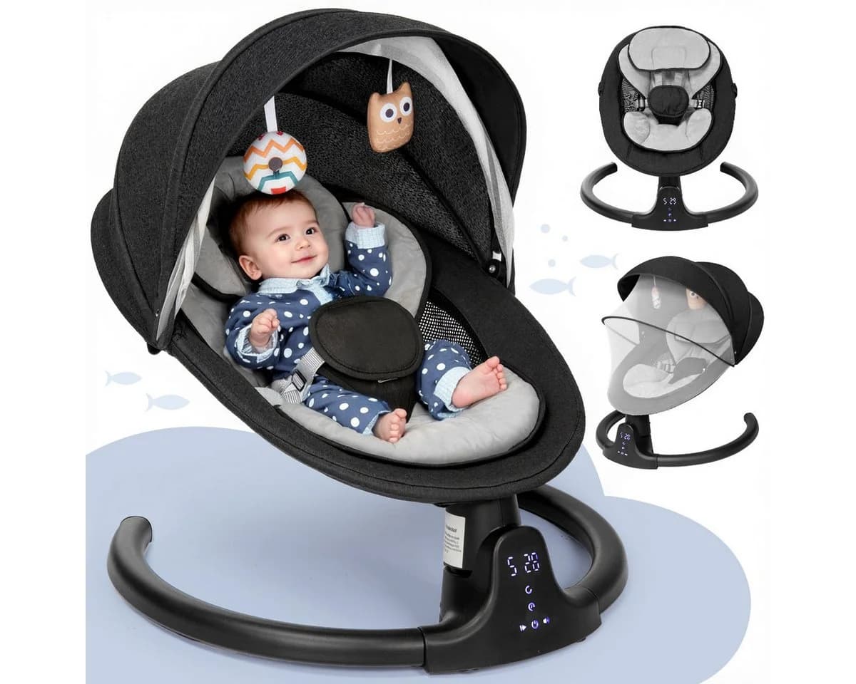 Insma Babywippe elektrisch Babyschaukel 5 Gang Bluetooth - Bild 2