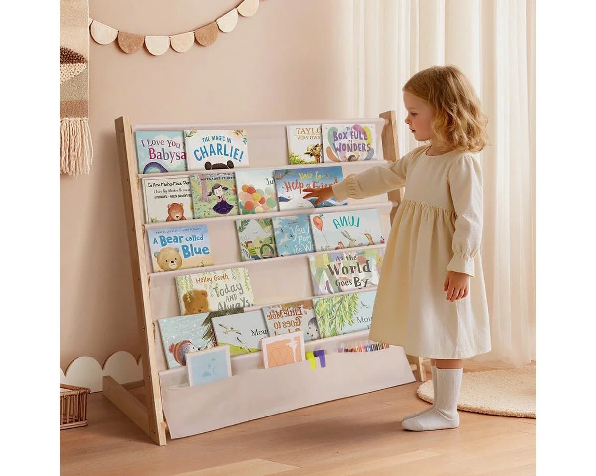 CAVEEN Kinder-Bücherregal 5 Ebenen Beige - Bild 2