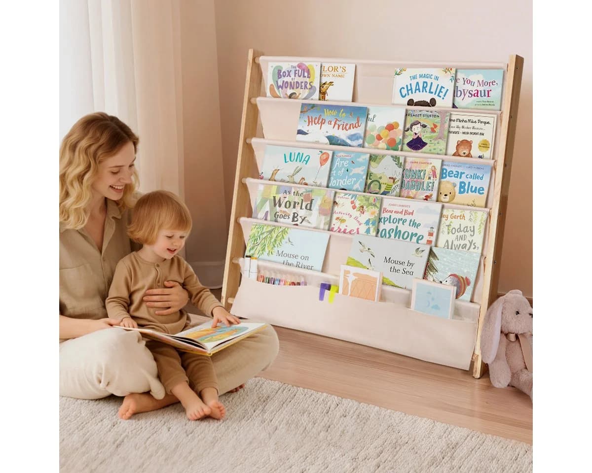 CAVEEN Kinder-Bücherregal 5 Ebenen Beige - Bild 4