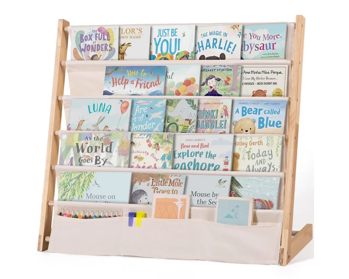 CAVEEN Kinder-Bücherregal 5 Ebenen Beige - Bild 5