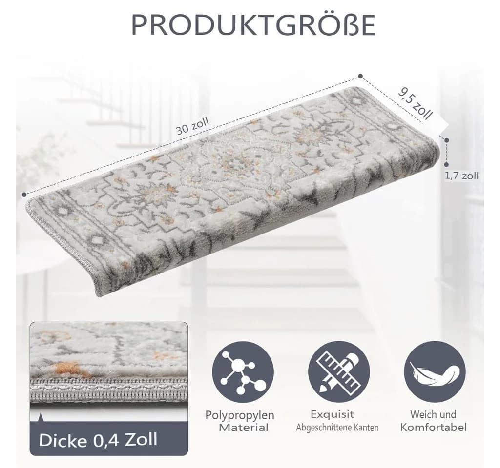MECO Stufenmatte 15-teiliges Set Bullnose-Kante - Bild 4