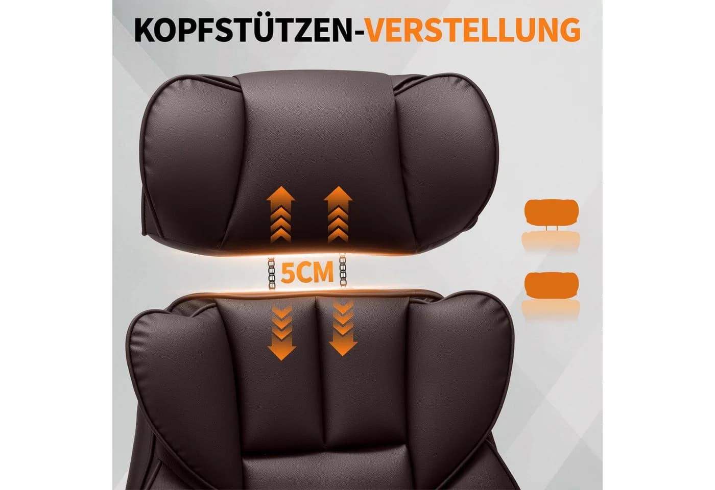 Hoffree Bürostuhl Ergonomisch Gaming-Stuhl Kunstleder Verstellbare Kopfstütze - Bild 5