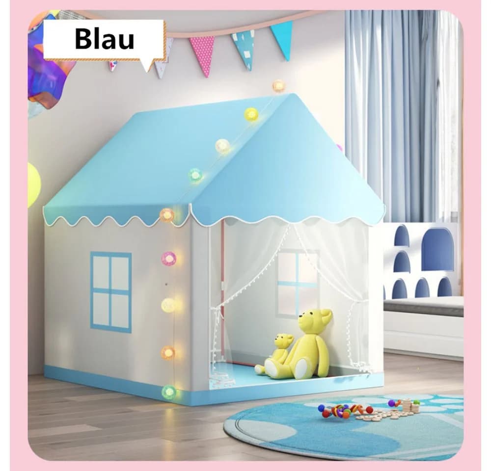 CAVEEN Spielzelt Kinder-Spielzelt Blau Stabil Atmungsaktiv