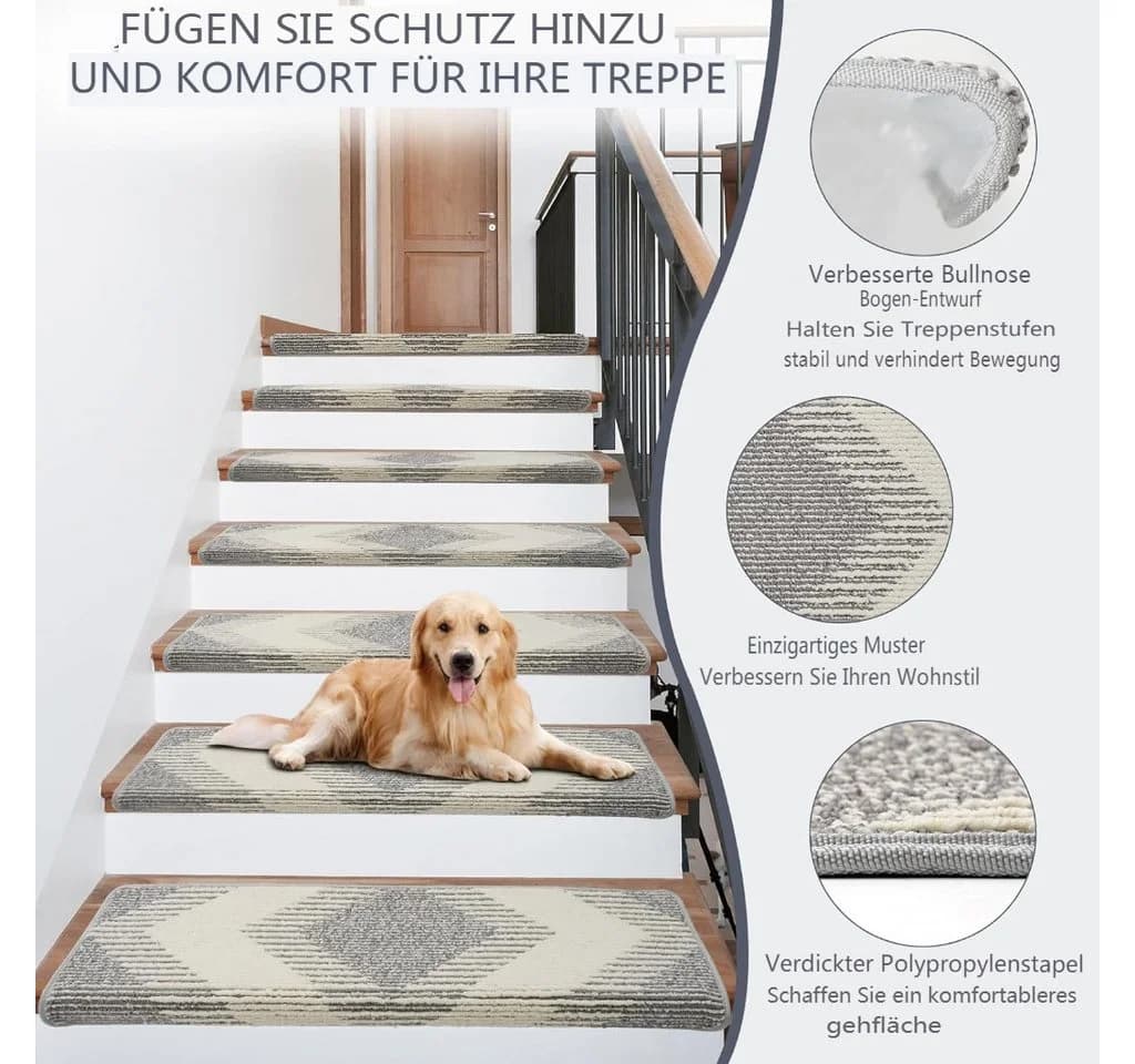MECO Stufenmatte 15er Set Grau Rutschfest Selbstklebend - Bild 3