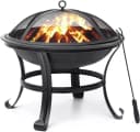 MECO Feuerschale 56 cm Rund Outdoor-Feuerstelle Schwarz Bild 2