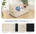 Insma Sitzsack 2-Sitzer Lazy-Sofa Beige Chenille mit Füllung Bild 4