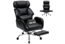 Hoffree Chefsessel Ergonomisch Chenille Schwarz 200kg Belastbar Bild 2
