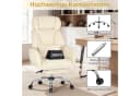 Hoffree Chefsessel Ergonomischer Bürostuhl Beige 200kg Belastbar Bild 4