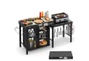 Warmounts Multifunktionaler Grilltisch Klappbar Schwarz Bild 2