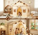 Insma 2-in-1 Kinderzelt Beige mit Sternenlicht und Spielmatte Bild 3