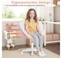 Hoffree Kinderstuhl Rosa Ergonomischer Drehstuhl mit Lendenkissen Bild 3