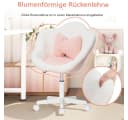 Hoffree Kinderstuhl Rosa Ergonomischer Drehstuhl mit Lendenkissen Bild 4