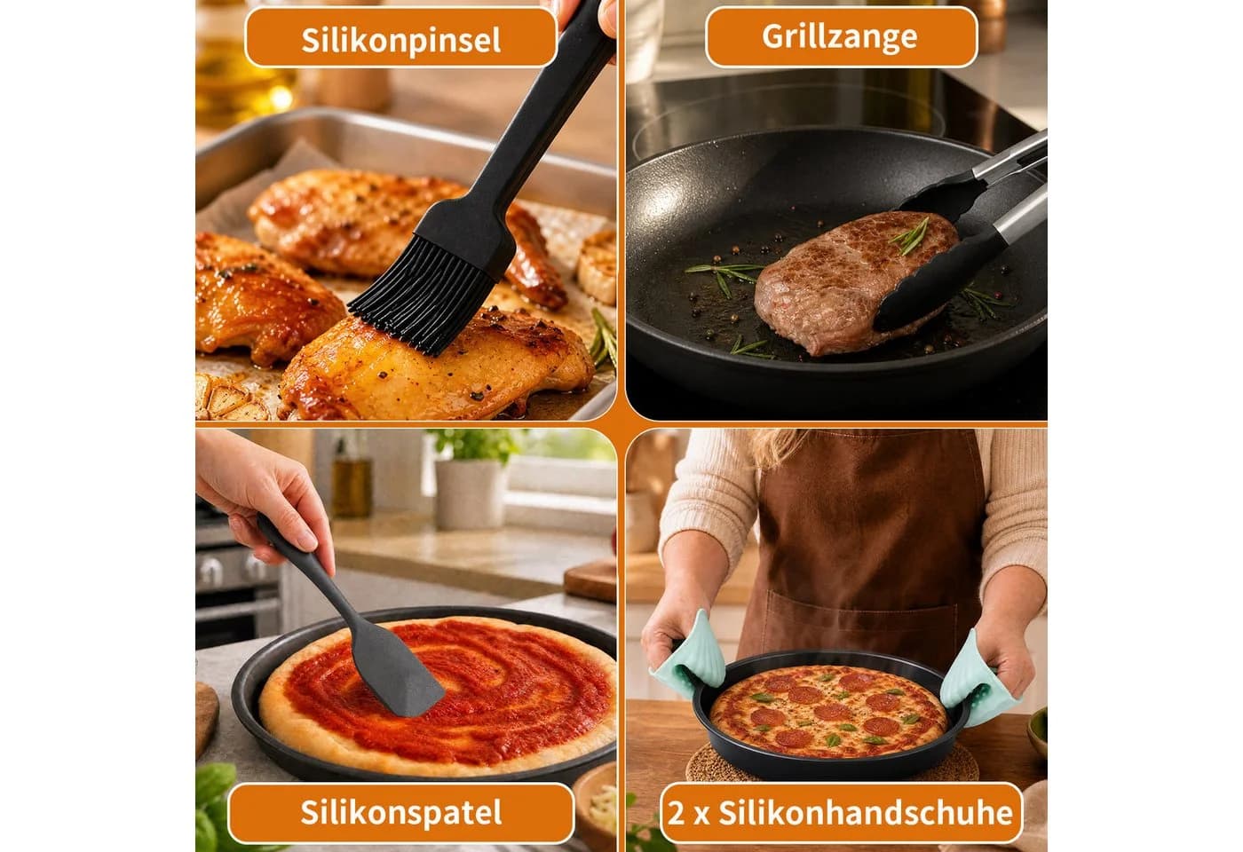 Insma Backform Airfryer Zubehör Set 21-tlg. Silikonformen & Pizzablech - Bild 3