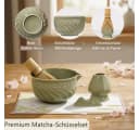 VONATES Matcha Set 9-teilig Keramik Bambus Grün/Rosa Bild 1