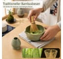 VONATES Matcha Set 9-teilig Keramik Bambus Grün/Rosa Bild 5