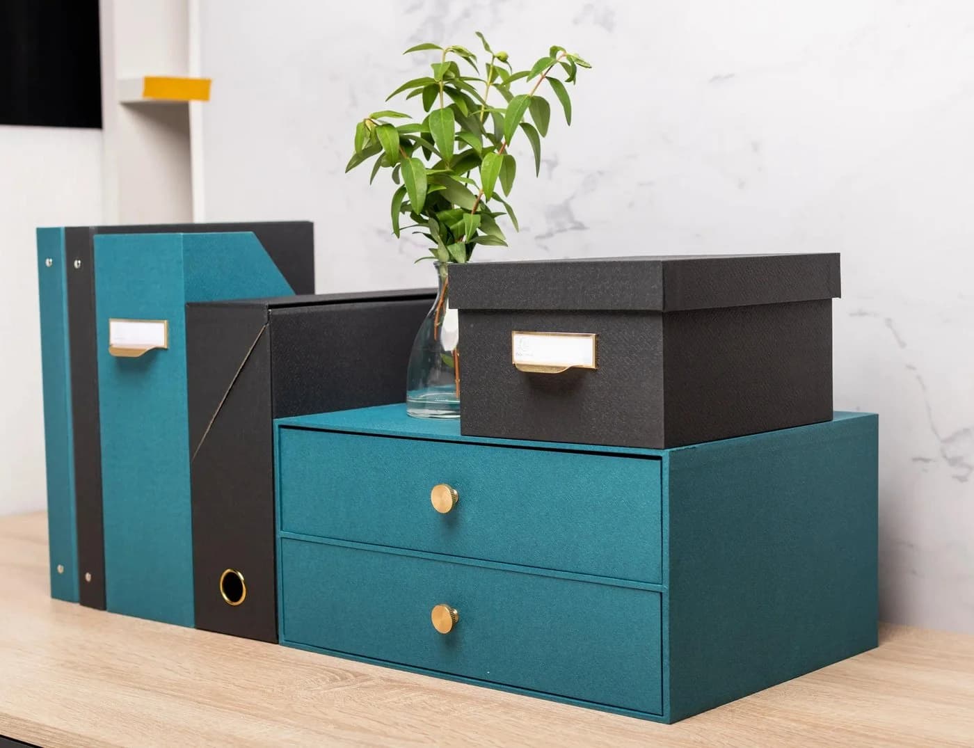 EXACOMPTA Schubladenbox 2 Schubladen A4 Maxi Bleu canard - Bild 5