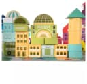 KRUZZEL Holzblöcke Stadt Set 100 St. Bunt mit Eimer & Tasche Bild 3