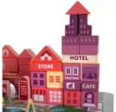 KRUZZEL Holzblöcke Stadt Set 100 St. Bunt mit Eimer & Tasche Bild 5