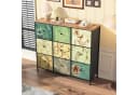 FUROKOY Kommode Stauraumschrank Retro Stil Blumenmuster 9 Schubladen Bild 3