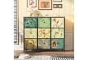 FUROKOY Kommode Stauraumschrank Retro Stil Blumenmuster 9 Schubladen Bild 5