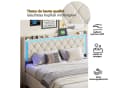 FUROKOY Polsterbett Hydraulisch Doppelbett Jugendbett 140x200cm Stauraumbett Beige Bild 4
