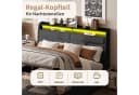 ADWOLT Polsterbett mit LED-Beleuchtung und Stauraum Schwarz Bild 3