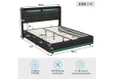 ADWOLT Polsterbett Schwarz mit LED, Stauraum & Ladestation Bild 4