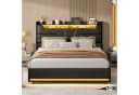 ADWOLT Polsterbett Schwarz mit LED, Stauraum & Ladestation Bild 5