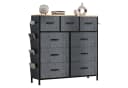 FUROKOY Kommode Stauraumschrank Retro Stil Grau 9 Schubladen Bild 2