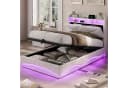 ADWOLT Polsterbett Beige Samt mit LED Licht und Ladefunktion Bild 2