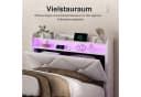 ADWOLT Polsterbett Beige Samt mit LED Licht und Ladefunktion Bild 4