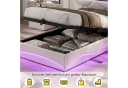 ADWOLT Polsterbett Beige Samt mit LED Licht und Ladefunktion Bild 5