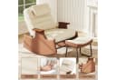 SEEZSSA Ohrensessel Schaukelstuhl mit Hocker Beige Modern Bild 1